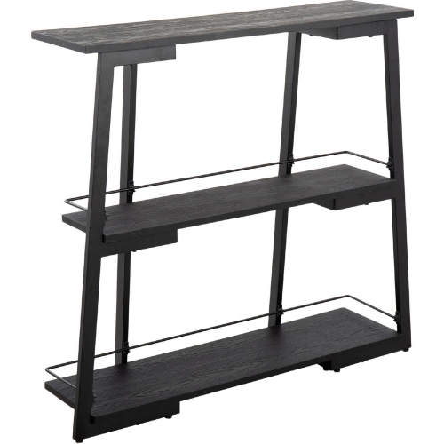 Converge Bookcase in Black Steel & Black Bamboo